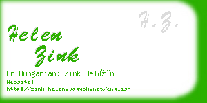 helen zink business card